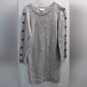Loft Sweater Dress | Color: Grey and multicolor | Size: S